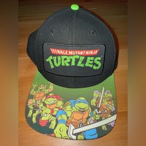 TEENAGE MUTANT NINJA TURTLES SnapBack Hat Black With Green Button On Top
